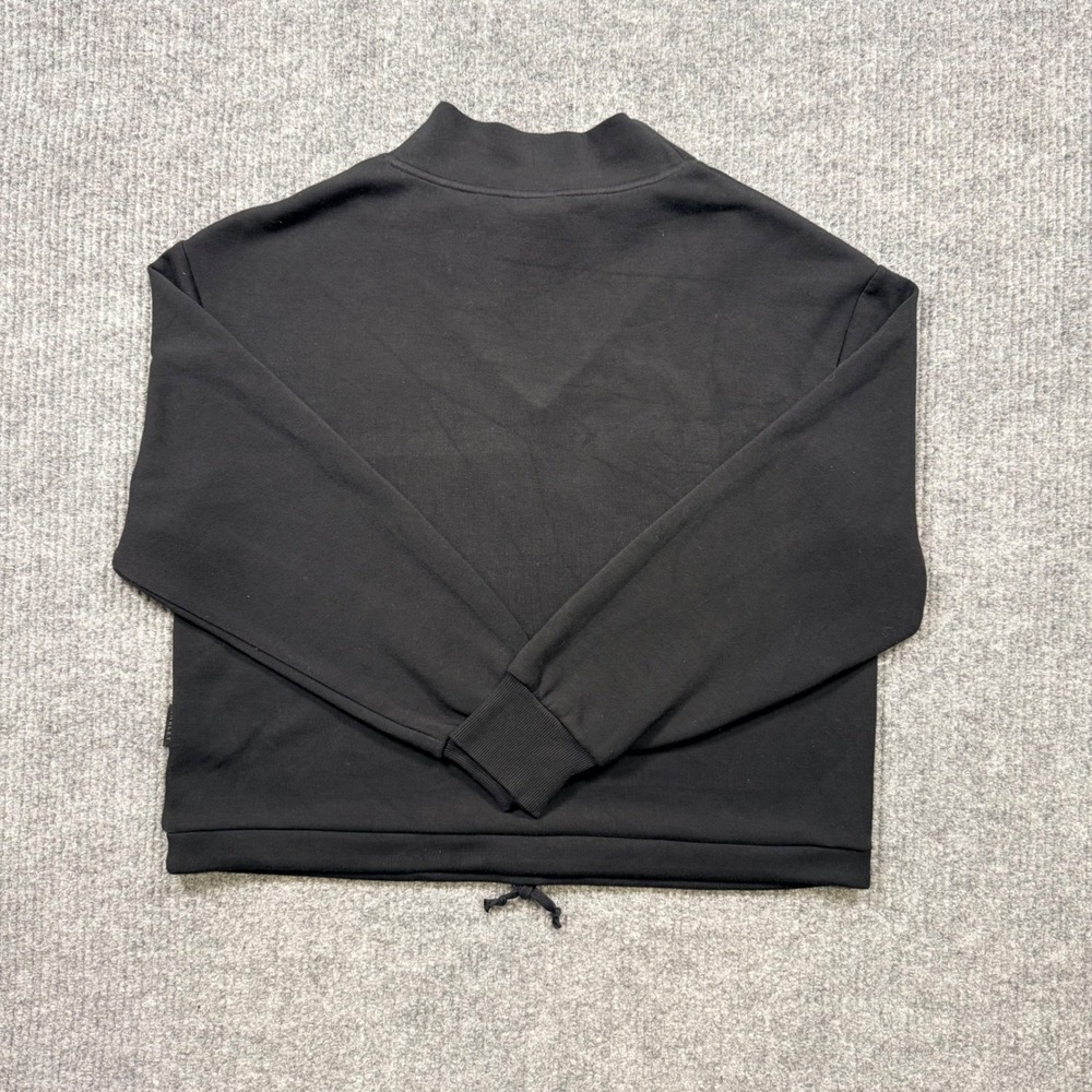Varley DoubleSoft Black V-Neck Sweatshirt Drawstring Hem Medium - Picture 8 of 8